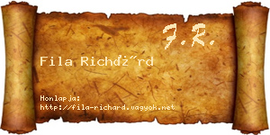 Fila Richárd névjegykártya