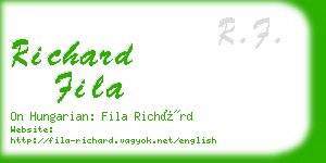 richard fila business card